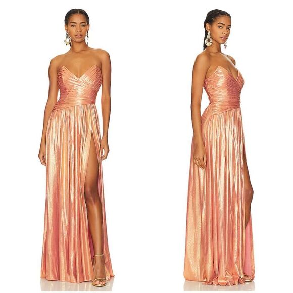 NWT RETROFÊTE Waldorf dress in Apricot - Picture 1 of 10